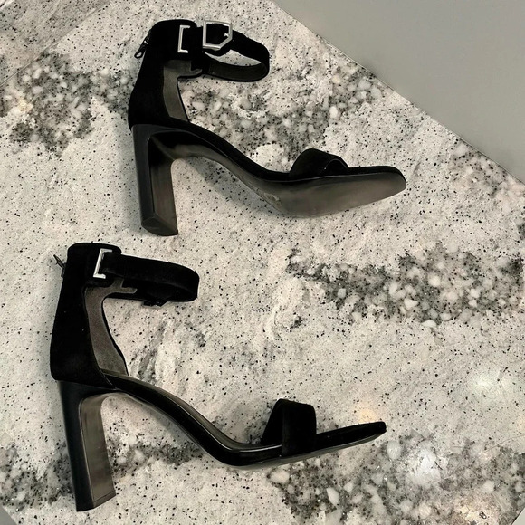 Rag & Bone Ellis Sandal High Heel Black Suede Size 38 8 NEW - Picture 7 of 11